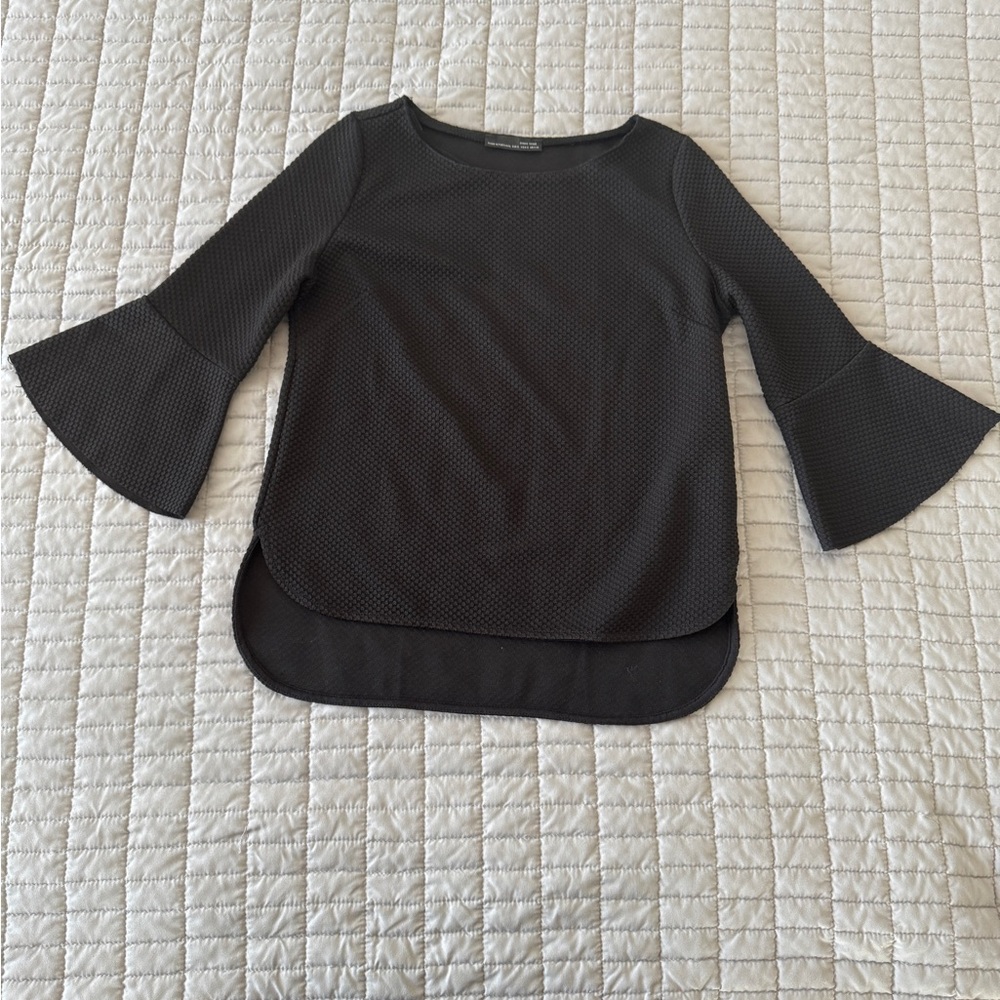 Zara Black Bell Sleeve Blouse